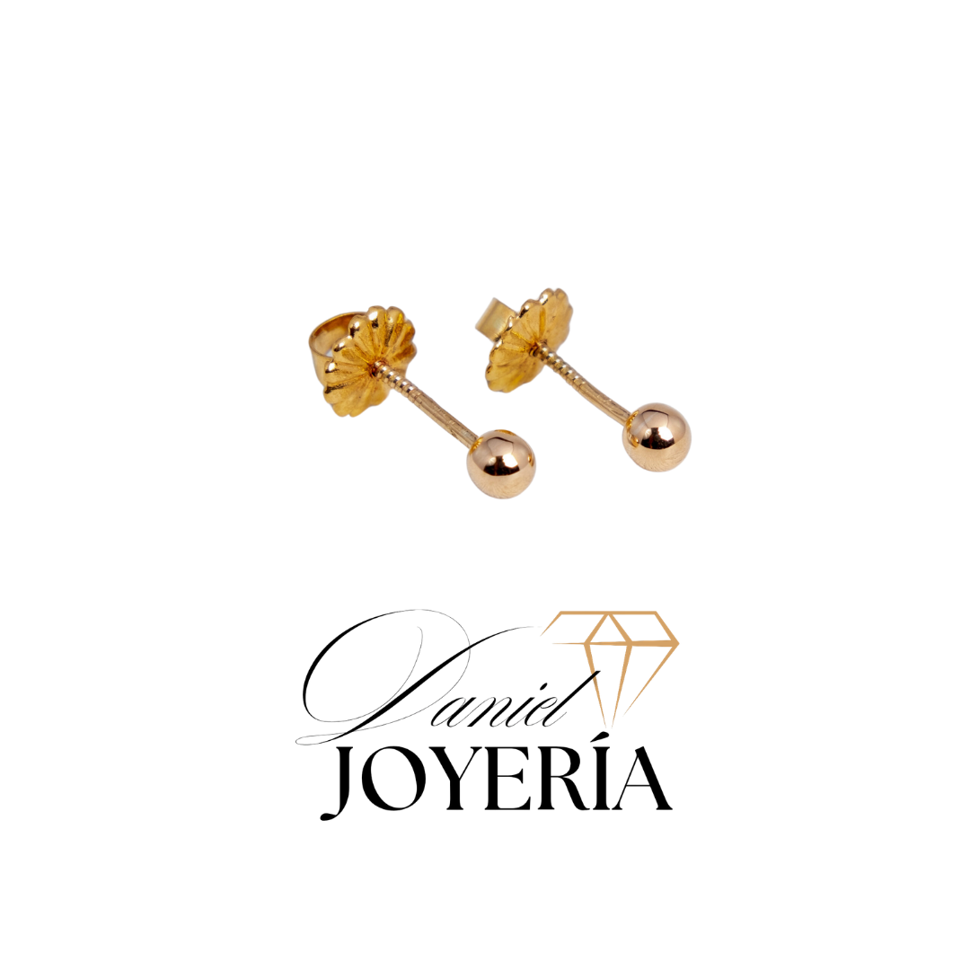 Aro bolita atornillada oro de 18k N°1