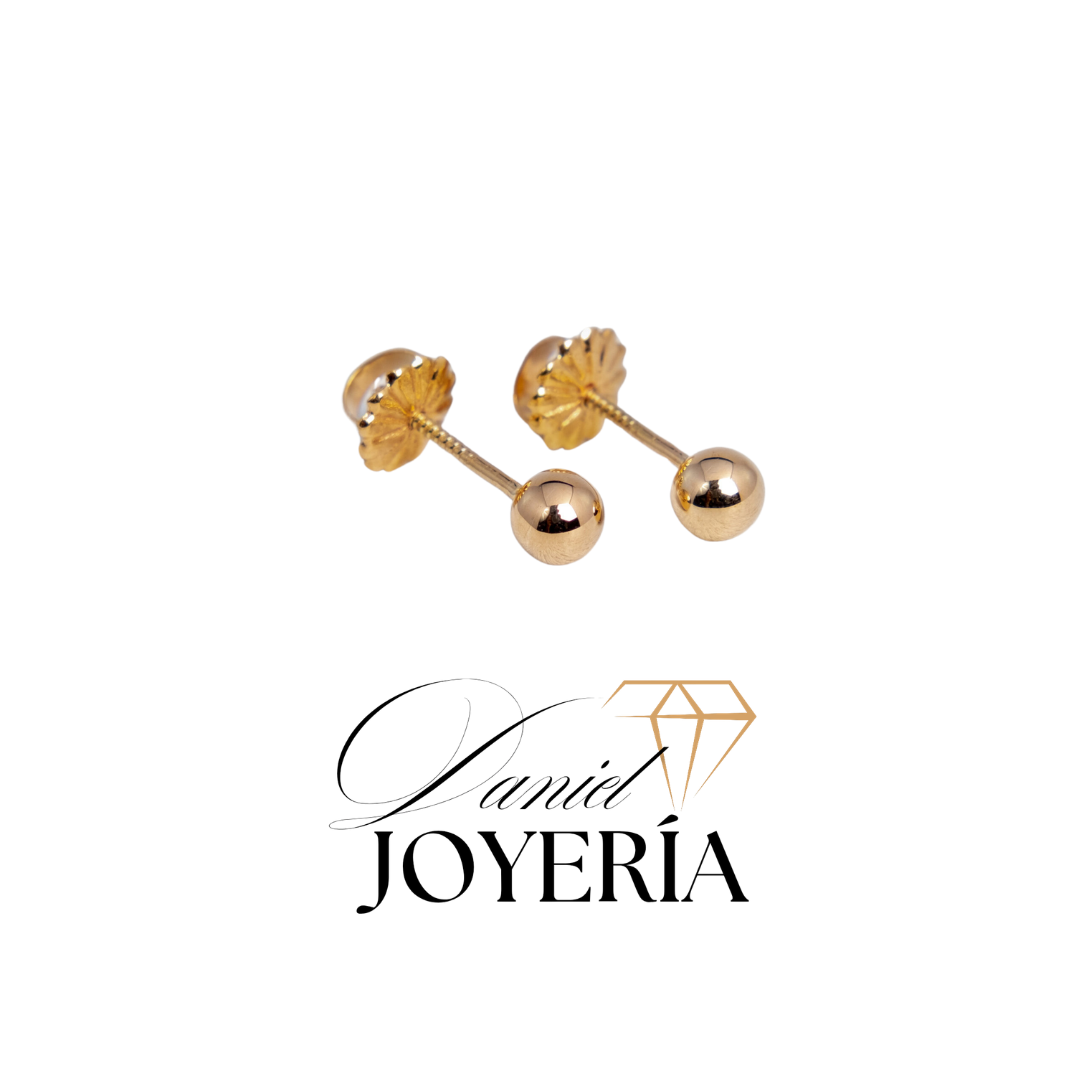 Aro bolita atornillada oro de 18k N°2