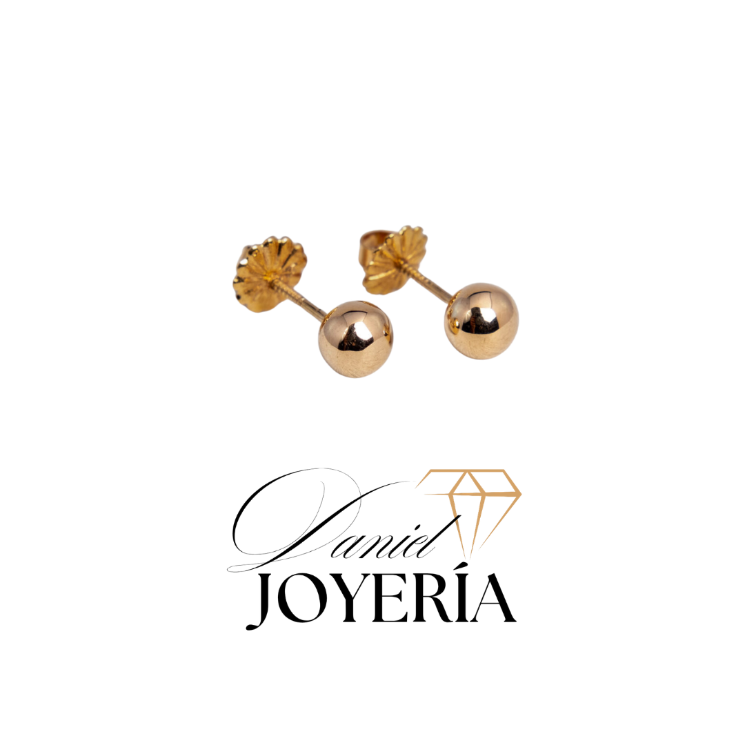 Aro bolita atornillada oro de 18k N°3