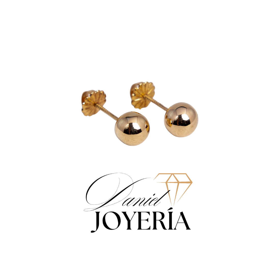 Aro bolita atornillada oro de 18k N°4