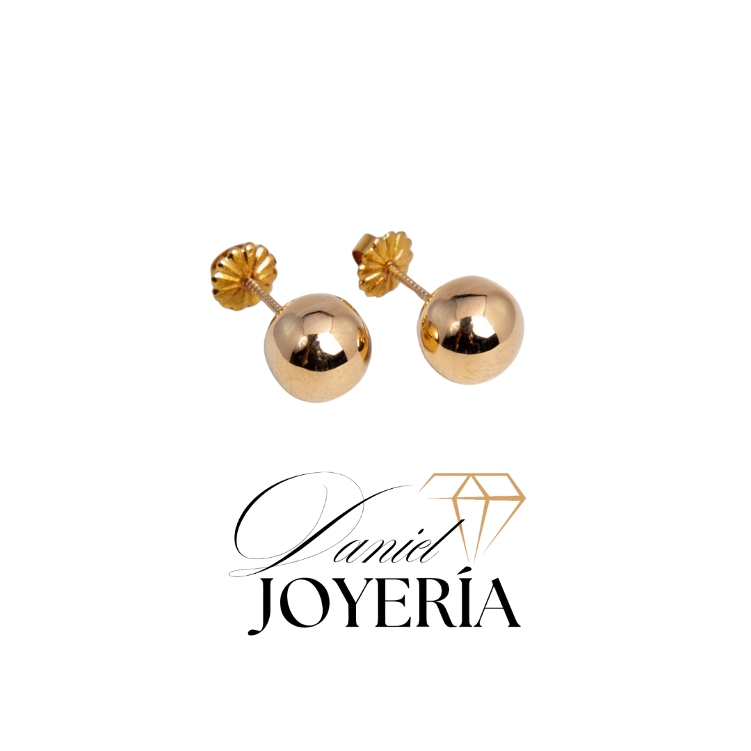 Aro bolita atornillada oro de 18k N°6